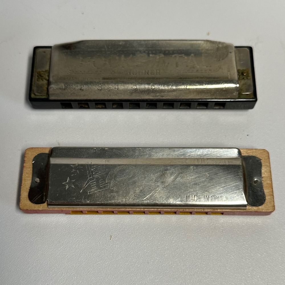 Hohner Star Harmonica Set Silver Pocket Pal‎ UC 520 Vintage 10 Hole